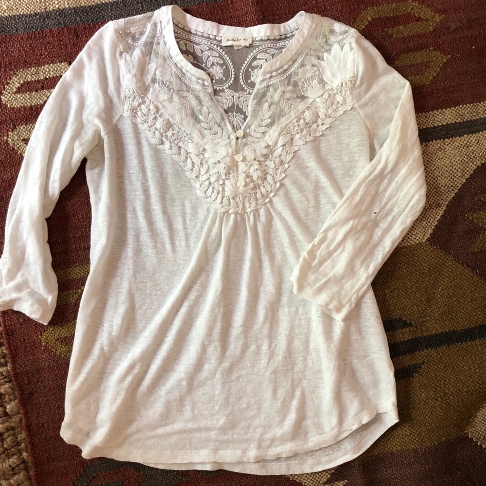 Anthropologie Off White Top Size M